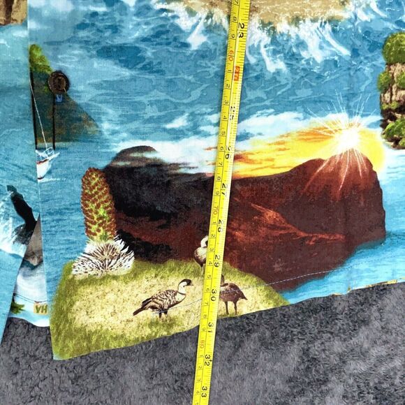 Maui Quilt Shop 100% Cotton Turtles Ducks Aloha Tropical Button Shirt Sz Large L - Picture 6 of 8